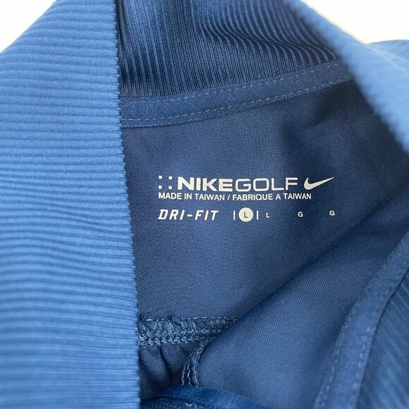 Nike Golf Dri Fit Blue Full Zip Collarless Jacket Mens Size Large Outdoor - Picture 6 of 13